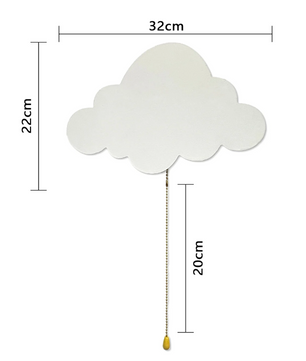 Wolk Nachtlamp voor Kinderkamer – Wandlamp op Batterijen met Zacht Licht