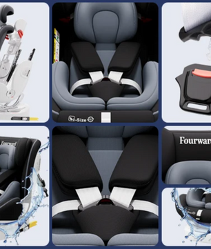 360° Draaibaar Baby-autostoeltje met ISOFIX – Ruimtebesparend Kinderzitje (40–150 cm, 0–12 jaar)