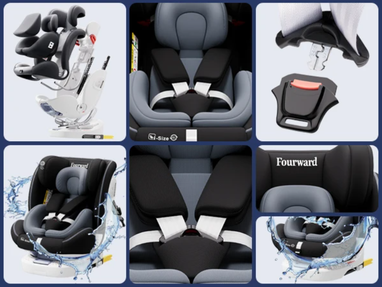 360° Draaibaar Baby-autostoeltje met ISOFIX – Ruimtebesparend Kinderzitje (40–150 cm, 0–12 jaar)