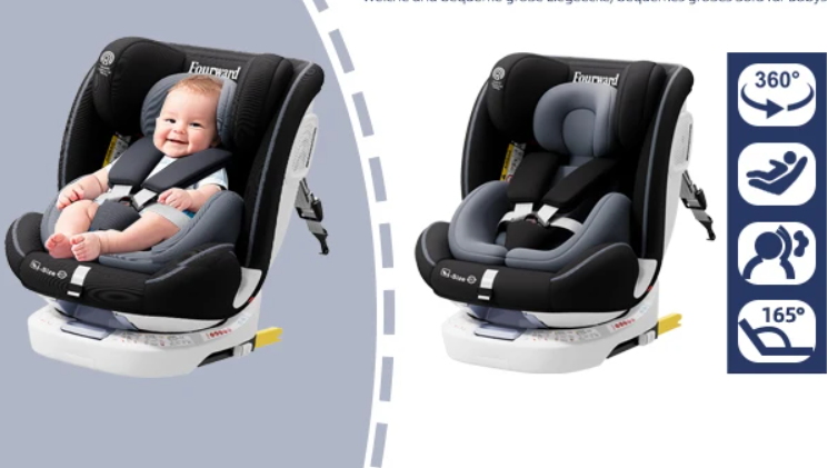 360° Draaibaar Baby-autostoeltje met ISOFIX – Ruimtebesparend Kinderzitje (40–150 cm, 0–12 jaar)