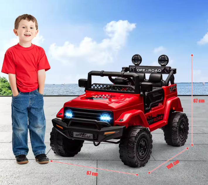 Elektrische Kinderauto 12V met Afstandsbediening, Muziek en LED-verlichting (vanaf 3 jaar)