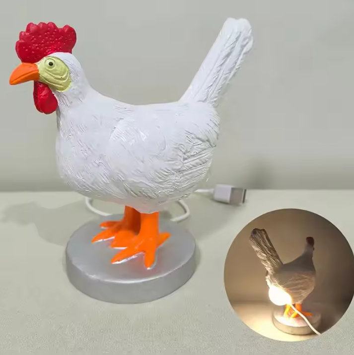 LED Nachtlamp met Dierfiguur – Schattige Kip voor Kinderkamer en Decoratie