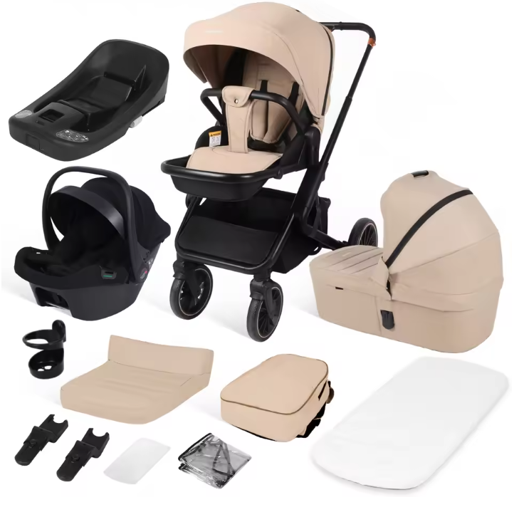 4-in-1 Opvouwbare Kinderwagen met Converteerbaar Baby-autostoeltje (tot 26 kg)