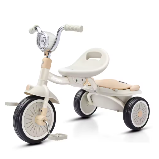 Opvouwbare Peuter Driewieler met Pedalen en Opbergmand – Voor Kinderen van 1–4 Jaar