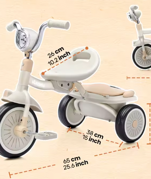 Opvouwbare Peuter Driewieler met Pedalen en Opbergmand – Voor Kinderen van 1–4 Jaar