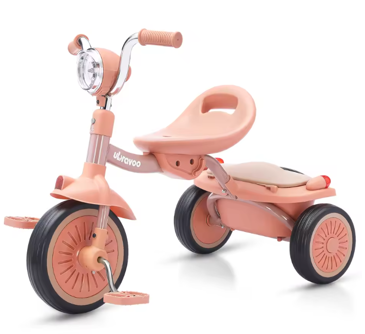 Opvouwbare Peuter Driewieler met Pedalen en Opbergmand – Voor Kinderen van 1–4 Jaar