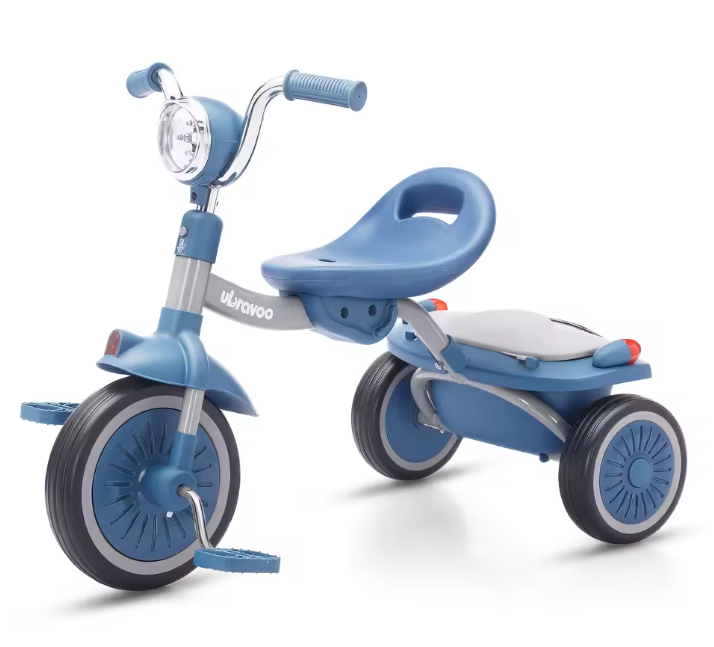 Opvouwbare Peuter Driewieler met Pedalen en Opbergmand – Voor Kinderen van 1–4 Jaar