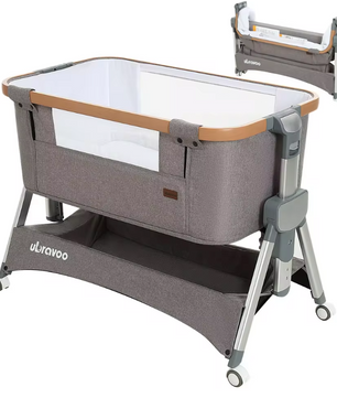 2-in-1 Aanschuifwieg en Babybedje – Opvouwbaar, In Hoogte Verstelbaar (0–5 maanden)