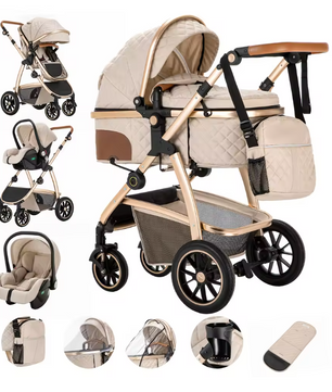 3-in-1 Kinderwagen Reissysteem – Verstelbaar Handvat en Aluminium Frame