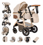 3-in-1 Kinderwagen Reissysteem – Verstelbaar Handvat en Aluminium Frame