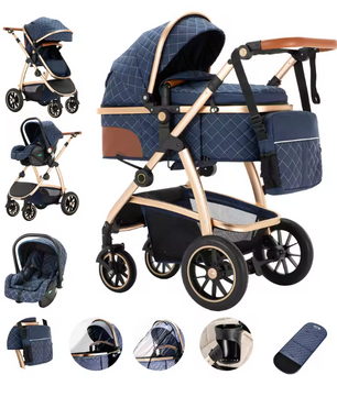 3-in-1 Kinderwagen Reissysteem – Verstelbaar Handvat en Aluminium Frame