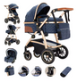 3-in-1 Kinderwagen Reissysteem – Verstelbaar Handvat en Aluminium Frame