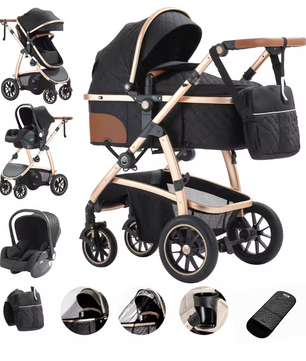 3-in-1 Kinderwagen Reissysteem – Verstelbaar Handvat en Aluminium Frame