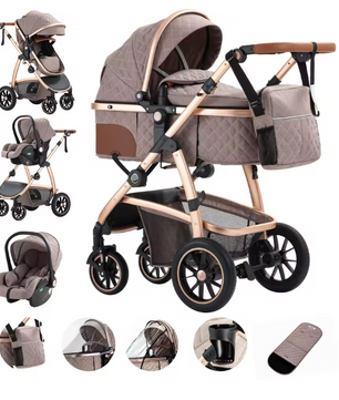 3-in-1 Kinderwagen Reissysteem – Verstelbaar Handvat en Aluminium Frame