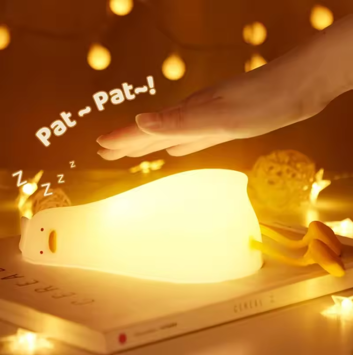 Zachte Siliconen Nachtlamp met Touchbediening – Oplaadbaar via USB, 3-Standen Dimbaar en Warm LED Nachtlicht