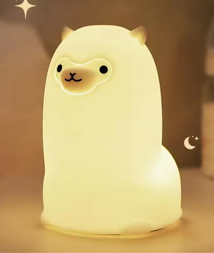 Siliconen Alpaca Nachtlamp met Touchsensor – RGB LED, USB Oplaadbaar