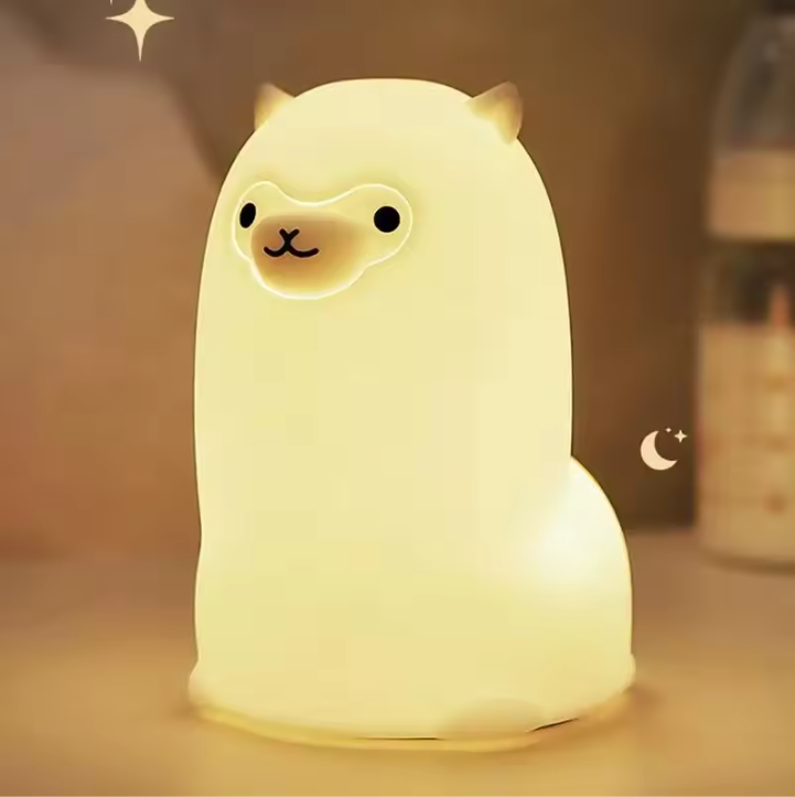 Siliconen Alpaca Nachtlamp met Touchsensor – RGB LED, USB Oplaadbaar