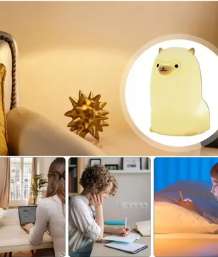 Siliconen Alpaca Nachtlamp met Touchsensor – RGB LED, USB Oplaadbaar