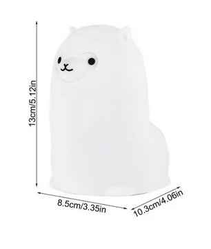 Siliconen Alpaca Nachtlamp met Touchsensor – RGB LED, USB Oplaadbaar