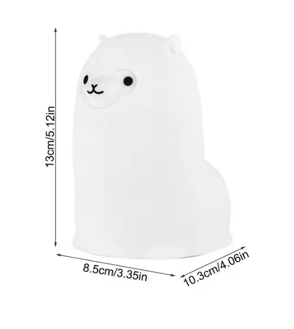 Siliconen Alpaca Nachtlamp met Touchsensor – RGB LED, USB Oplaadbaar