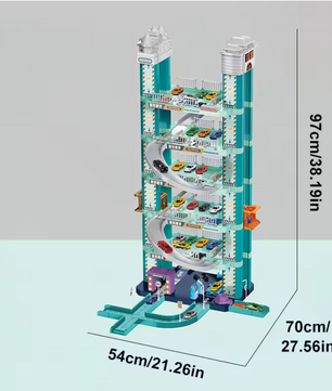 Elektrische Parkeergarage Speelset met Lift en Racebaan – Interactief Autospeelgoed voor Kinderen