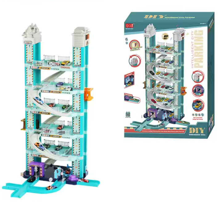 Elektrische Parkeergarage Speelset met Lift en Racebaan – Interactief Autospeelgoed voor Kinderen