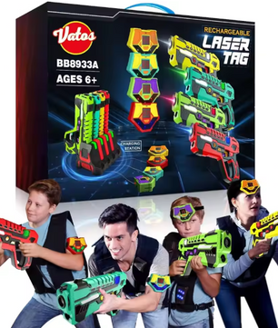 Oplaadbare Laser Tag Set met 4 Blasters – Infrarood Battle Game voor Binnen en Buiten