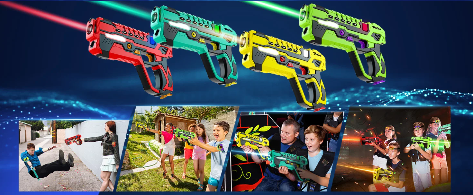 Oplaadbare Laser Tag Set met 4 Blasters – Infrarood Battle Game voor Binnen en Buiten