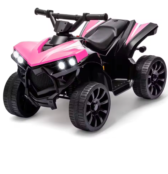 Elektrische Kinder Quad 6V – Accu Voertuig met LED, Muziek en Veilig Rijtempo