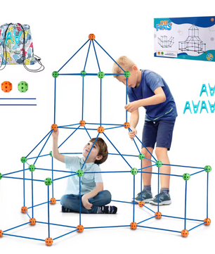 Fort Bouwset voor Kinderen – Creatieve Bouwstenen met Stokken en Koppelingen (120-delig)