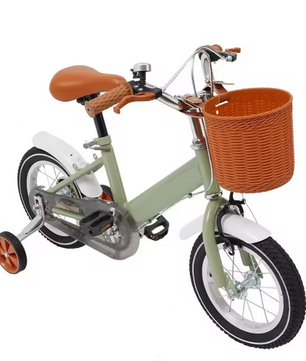 Kinderfiets 12 Inch met Zijwieltjes en Mand – Verstelbaar en Veilig voor 2–4 Jaar