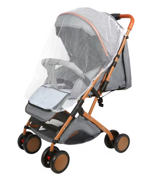 Opvouwbare Kinderwagen Trolley met Klamboe – Draagbaar, Met Opbergmand, 4 Wielen, Tot 20 kg