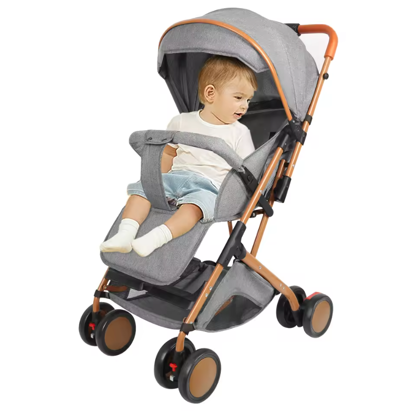 Opvouwbare Kinderwagen Trolley met Klamboe – Draagbaar, Met Opbergmand, 4 Wielen, Tot 20 kg