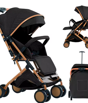 Opvouwbare Kinderwagen Trolley met Klamboe – Draagbaar, Met Opbergmand, 4 Wielen, Tot 20 kg