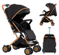 Opvouwbare Kinderwagen Trolley met Klamboe – Draagbaar, Met Opbergmand, 4 Wielen, Tot 20 kg