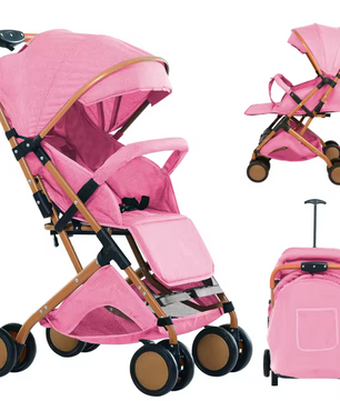Opvouwbare Kinderwagen Trolley met Klamboe – Draagbaar, Met Opbergmand, 4 Wielen, Tot 20 kg