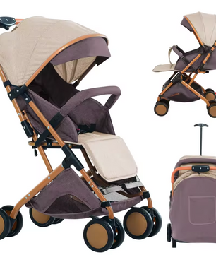 Opvouwbare Kinderwagen Trolley met Klamboe – Draagbaar, Met Opbergmand, 4 Wielen, Tot 20 kg
