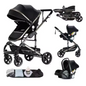 3-in-1 Kinderwagen Reissysteem – Compacte Buggy, Reiswieg en Autostoel Combinatie