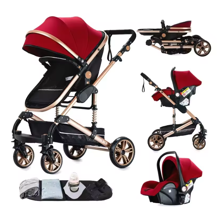 3-in-1 Kinderwagen Reissysteem – Compacte Buggy, Reiswieg en Autostoel Combinatie