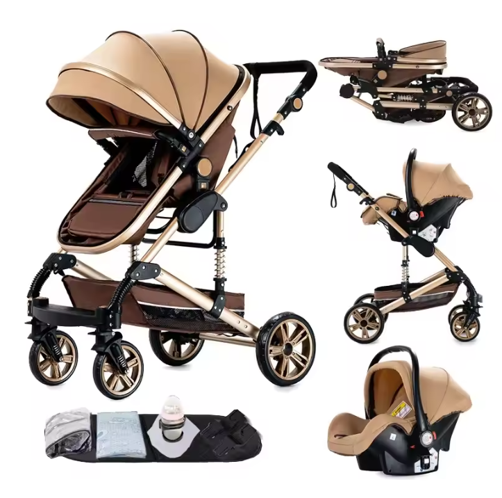 3-in-1 Kinderwagen Reissysteem – Compacte Buggy, Reiswieg en Autostoel Combinatie