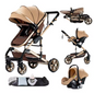 3-in-1 Kinderwagen Reissysteem – Compacte Buggy, Reiswieg en Autostoel Combinatie