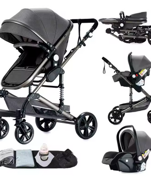 3-in-1 Kinderwagen Reissysteem – Compacte Buggy, Reiswieg en Autostoel Combinatie