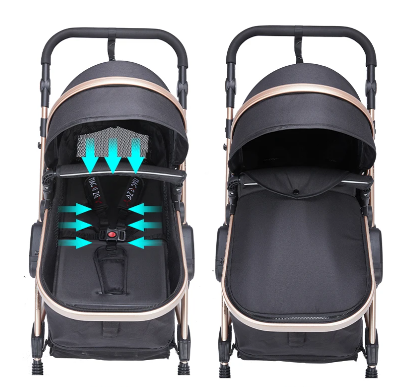 3-in-1 Kinderwagen Reissysteem – Compacte Buggy, Reiswieg en Autostoel Combinatie