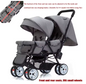 Dubbele Kinderwagen met Voor- en Achterzit – Opvouwbare Tweelingwagen