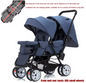 Dubbele Kinderwagen met Voor- en Achterzit – Opvouwbare Tweelingwagen