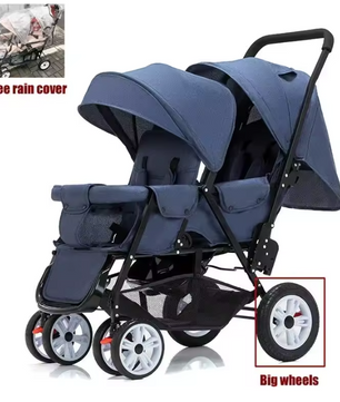 Dubbele Kinderwagen met Voor- en Achterzit – Opvouwbare Tweelingwagen