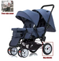 Dubbele Kinderwagen met Voor- en Achterzit – Opvouwbare Tweelingwagen