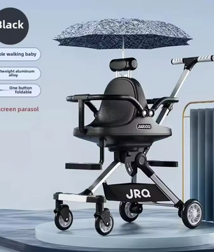 Lichtgewicht Tweeling Kinderwagen – Hoge Zitpositie, Opvouwbaar en Met Parasol