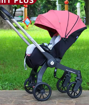 4-in-1 Baby Kinderwagen Reissysteem – Opvouwbaar, Multifunctioneel en Met Autostoel