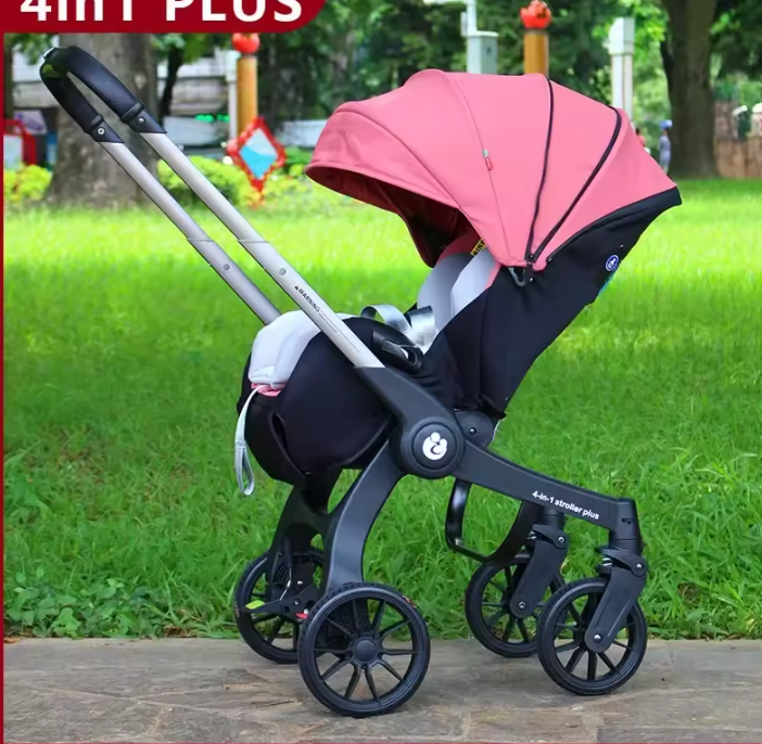 4-in-1 Baby Kinderwagen Reissysteem – Opvouwbaar, Multifunctioneel en Met Autostoel